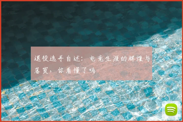 退役选手自述:电竞生涯的辉煌与落寞,你看懂了吗